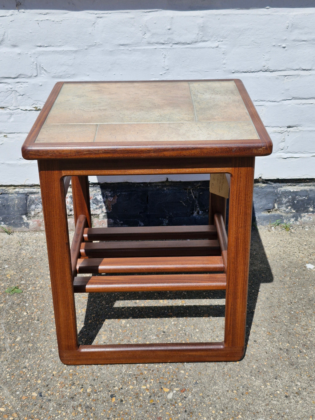 Danish Teak Tiled Topped Side Table