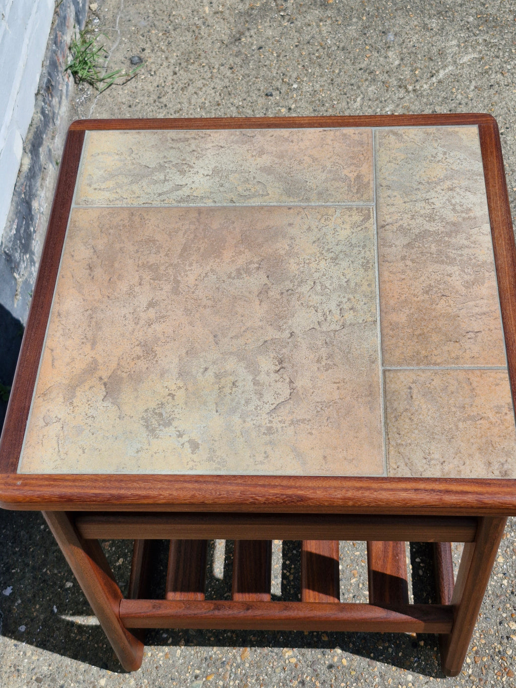 Danish Teak Tiled Topped Side Table