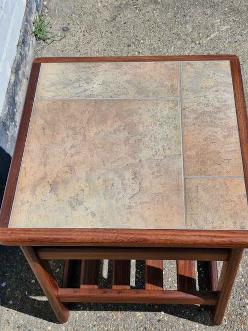 Danish Teak Tiled Topped Side Table