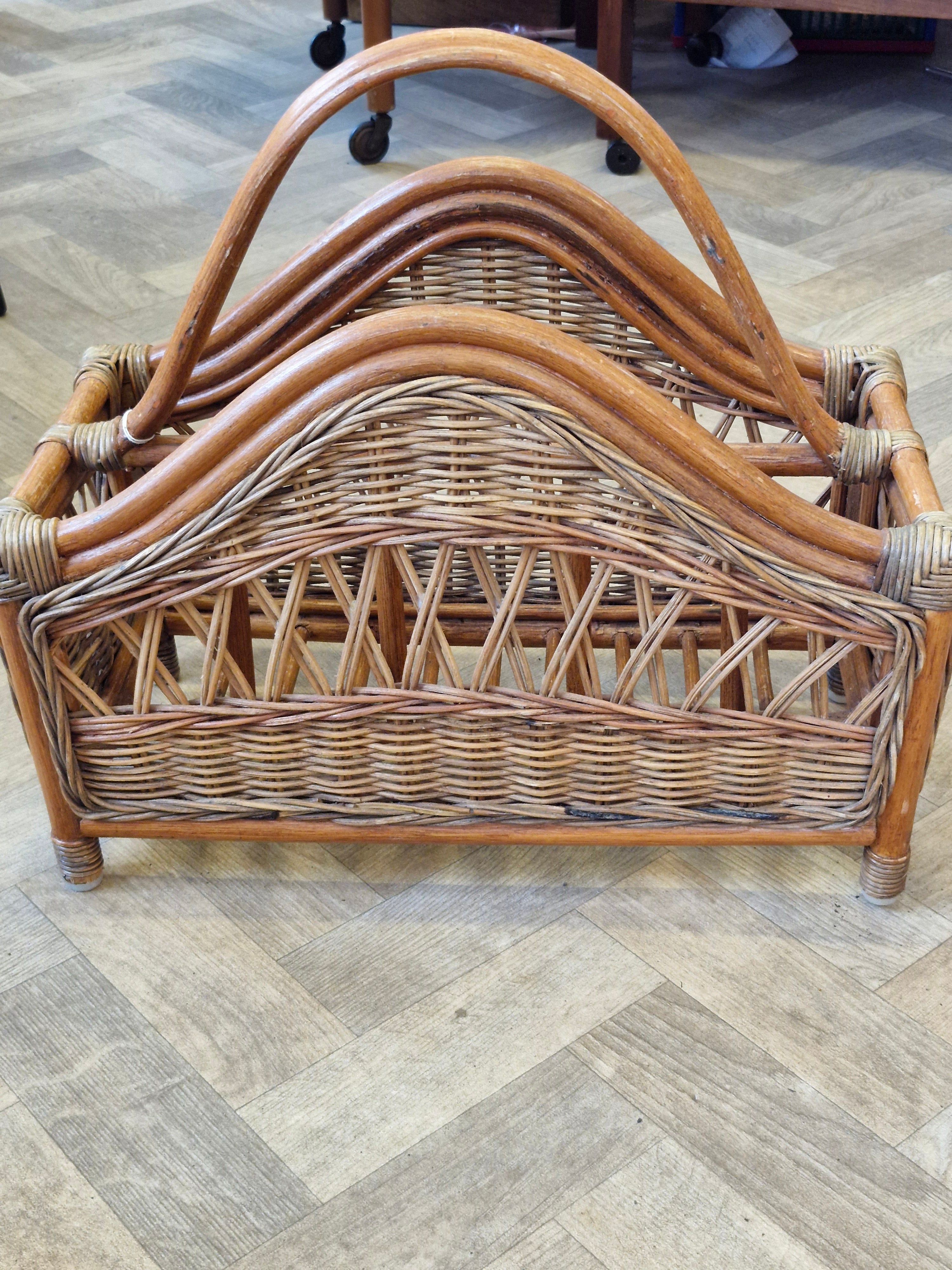 Rattan and Bentwood Magazine Rack