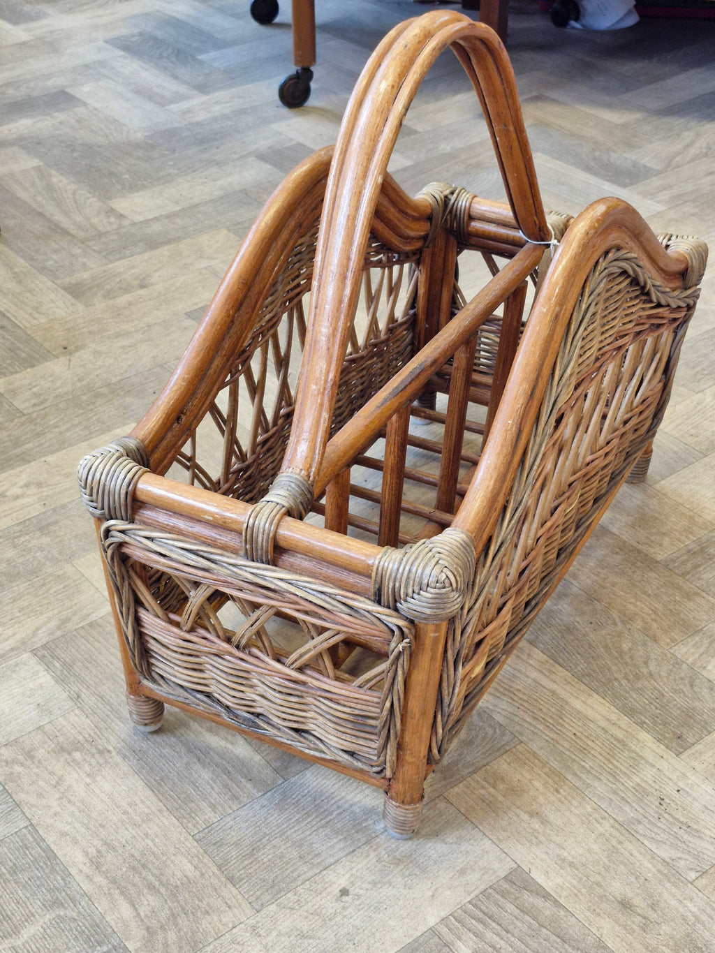Rattan and Bentwood Magazine Rack