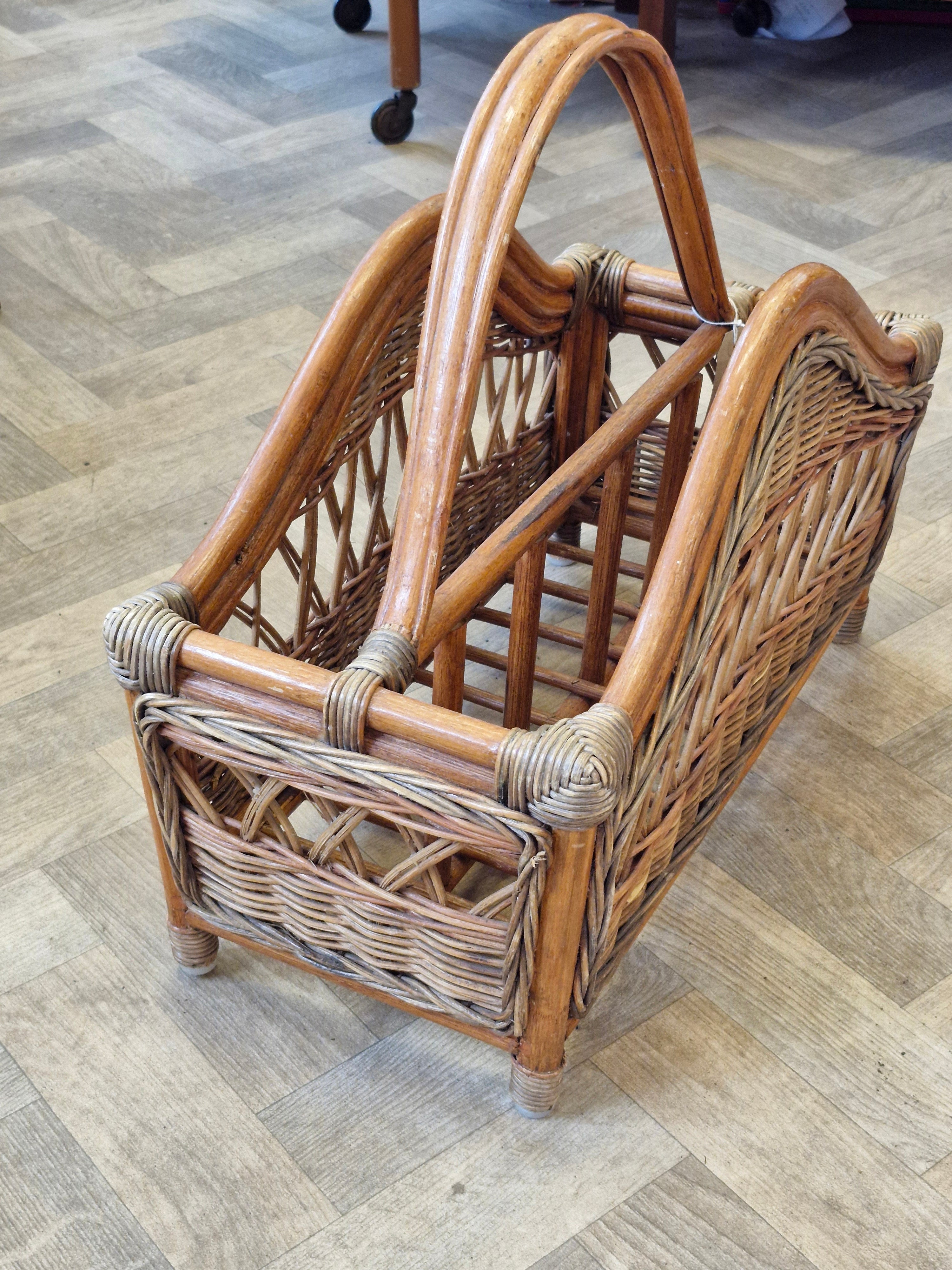 Rattan and Bentwood Magazine Rack