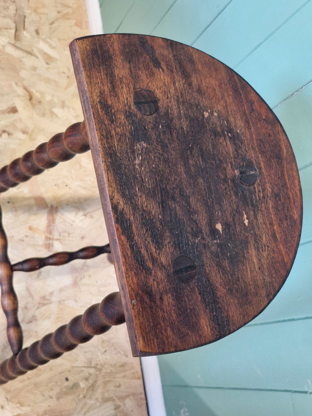 French Demi-Lune Bobbin Leg Stool